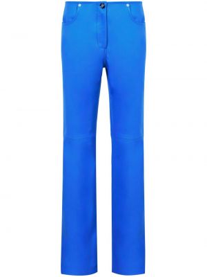 Pantaloni cu picior drept din piele Proenza Schouler albastru