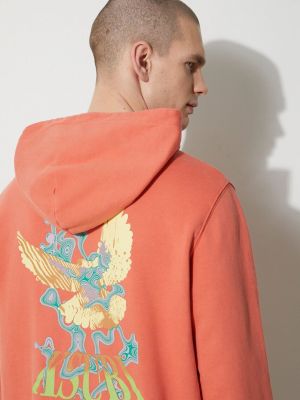 Pamučna hoodie s kapuljačom Ksubi narančasta