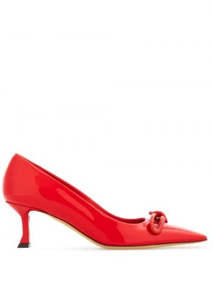 Pantofi cu toc cu funde Ferragamo roșu