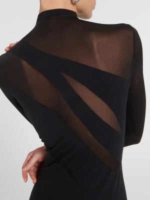 Μίντι φόρεμα με διαφανεια Wolford μαύρο
