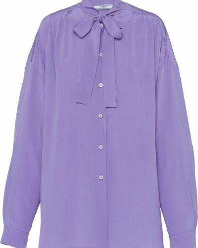 Bluza iz krep tkanine Prada vijolična