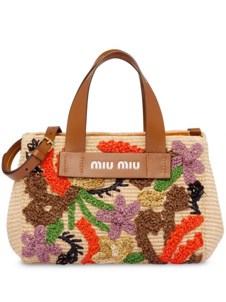 Trykt floral shoppingbag Miu Miu