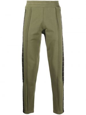 Памучни спортни панталони с принт Moschino зелено