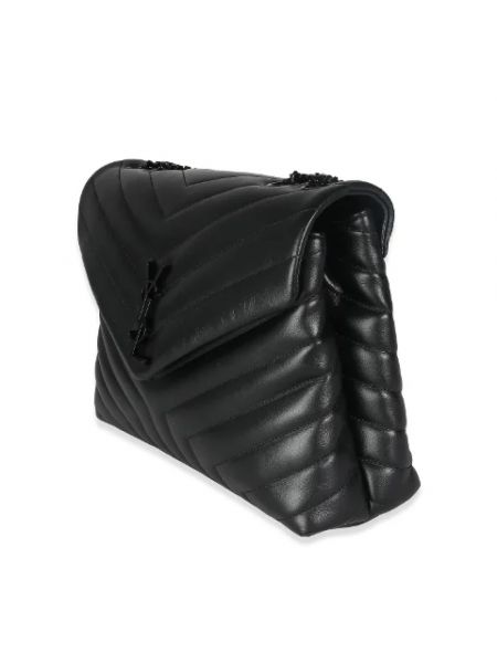 Bolsa de hombro de cuero retro Yves Saint Laurent Vintage negro