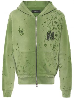 Distressed hoodie mit print Amiri grün