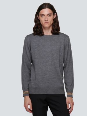 Vlněný svetr Burberry šedý