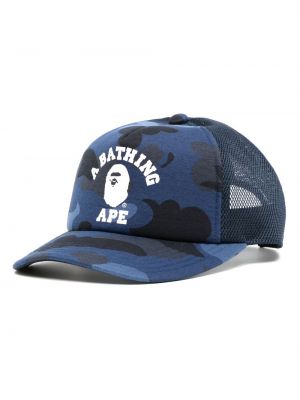 Cappello con visiera con stampa camouflage A Bathing Ape® blu