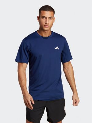 T-shirt in maglia Adidas blu