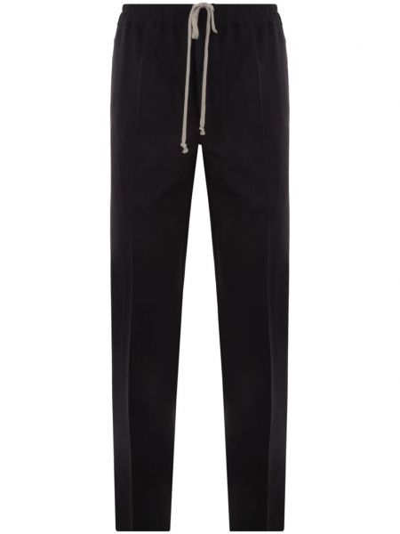 Bavlněné rovné kalhoty Rick Owens černé
