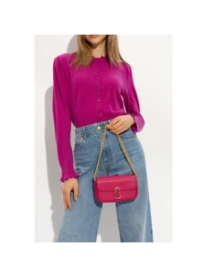 Bolsa de hombro de cuero Marc Jacobs rosa
