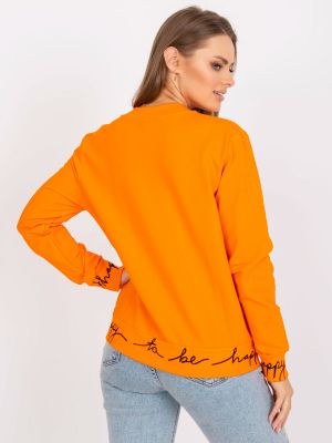 Džemperis su gobtuvu su užtrauktuku Fashionhunters oranžinė
