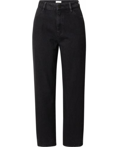 Bavlnené nohavice s vysokým pásom na zips Dawn - čierna