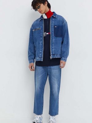 Pamučna traper jakna Tommy Jeans plava