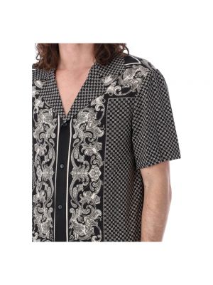 Camisa de viscosa con estampado de cachemira Balmain negro