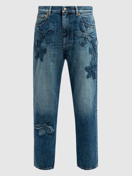 Прямі джинси з аплікацією Valentino сині
