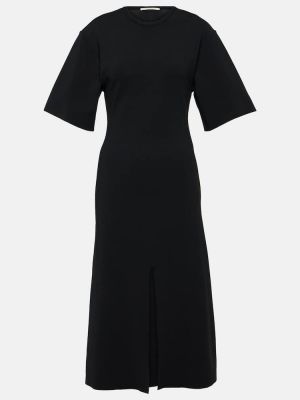Midi šaty s volánmi Stella Mccartney čierna