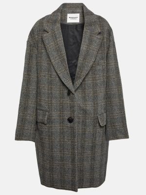 Palton scurt de lână oversize cu model herringbone Marant Etoile