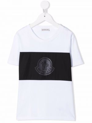 T-shirt traforato Moncler Enfant bianco