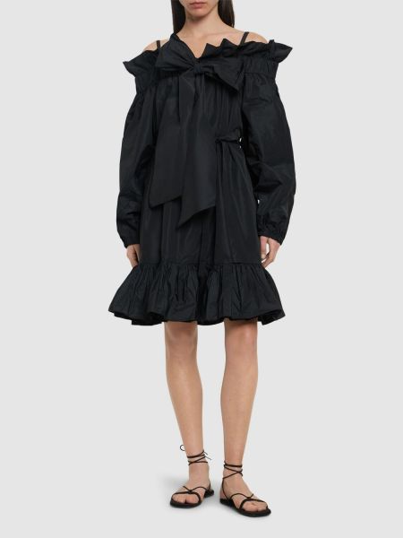Mini šaty s mašlí Patou černé