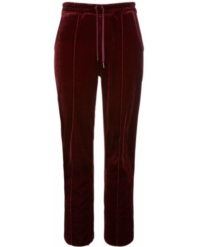 Pantaloni sport de catifea Tom Ford roșu