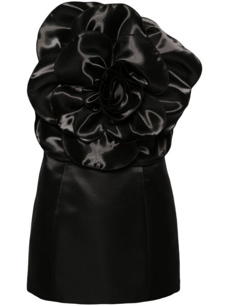 Kvetinové koktejlkové šaty Nissa čierna
