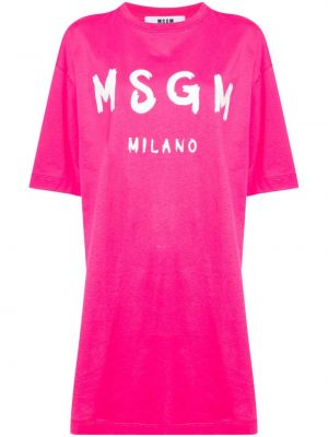 Тениска с принт Msgm розово