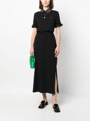Křišťálové bavlněné dlouhé šaty Liu Jo černé