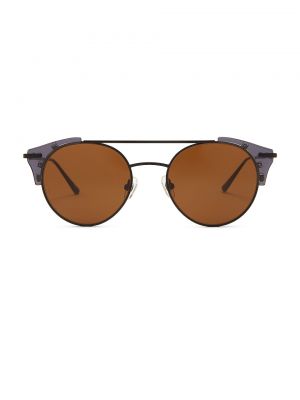Солнцезащитные очки Wonderland Rialto Round, Gel Black & Bronze