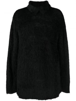 Džemperis ar augstu apkakli mohēras Yohji Yamamoto melns