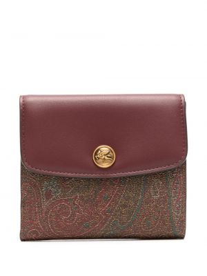 Peňaženka s potlačou s paisley vzorom Etro červená