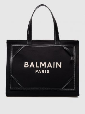 Чорна вишита сумка Balmain