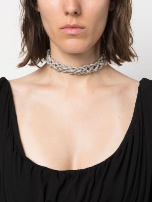 Pletený náhrdelník Atu Body Couture stříbrný