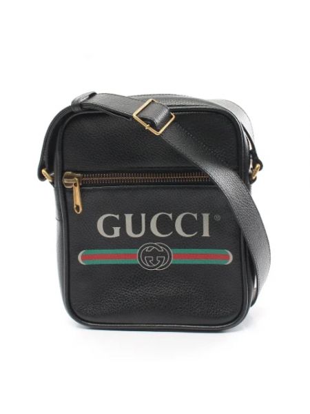 Torba na ramię skórzana retro Gucci Vintage czarna