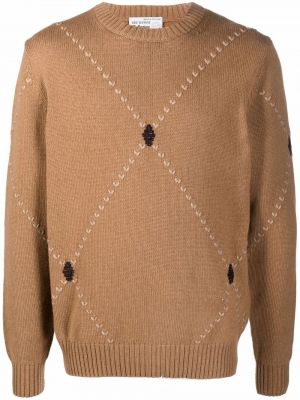 Kašmira džemperis su argyle raštu Ballantyne brūns