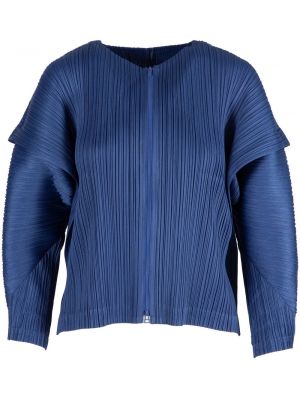 Plisovaná bunda na zips Pleats Please Issey Miyake modrá