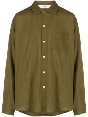 Camicia di cotone Séfr verde