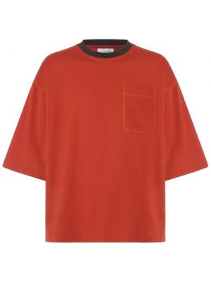 Оранжевая хлопковая футболка оверсайз Cover