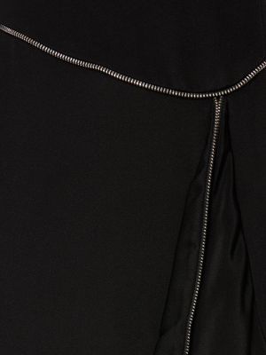 Krepové hedvábné dlouhé šaty na zip Brandon Maxwell černé