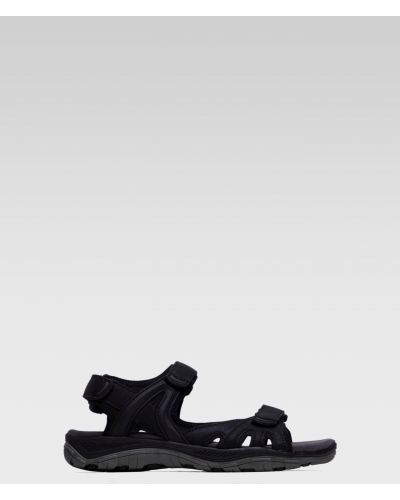 Kožené sandály z imitace kůže Lanetti černé