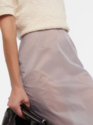 Midi φούστα με διαφανεια Maison Margiela ασημί
