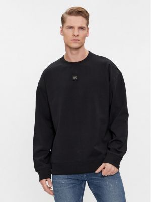 Laza szabású pulóver Hugo fekete
