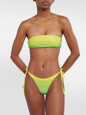 Bikini à imprimé Self-portrait vert