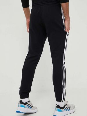 Csíkos pamut sport nadrág Adidas fekete