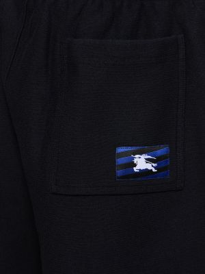 Pantalones cortos deportivos de algodón de tela jersey Burberry negro