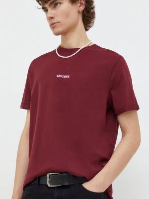 Тениска с дълъг ръкав с принт Les Deux винено червено