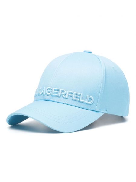 Siuvinėtas kepurė su snapeliu Karl Lagerfeld mėlyna