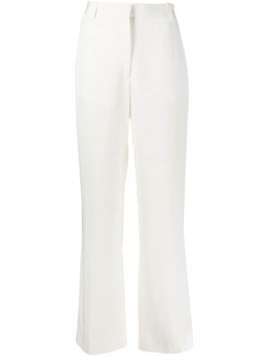 Παντελόνι σε φαρδιά γραμμή Victoria Beckham λευκό