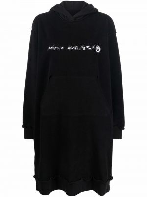 Vestido con capucha reversible Mm6 Maison Margiela negro
