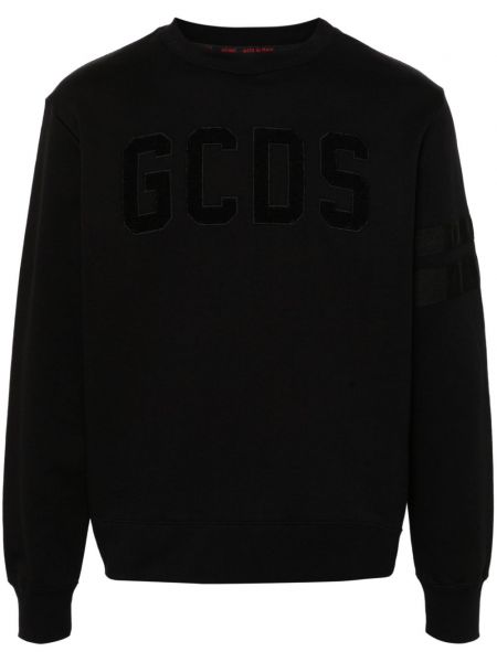 Sweat-shirt long brodé en coton Gcds noir