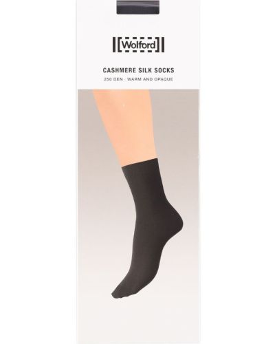 Кашмирени копринени чорапи Wolford черно